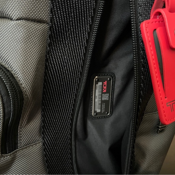 Tumi Gray, Black, and Red Higgins Ballistic Nylon Sling Bag - Picture 6 of 11